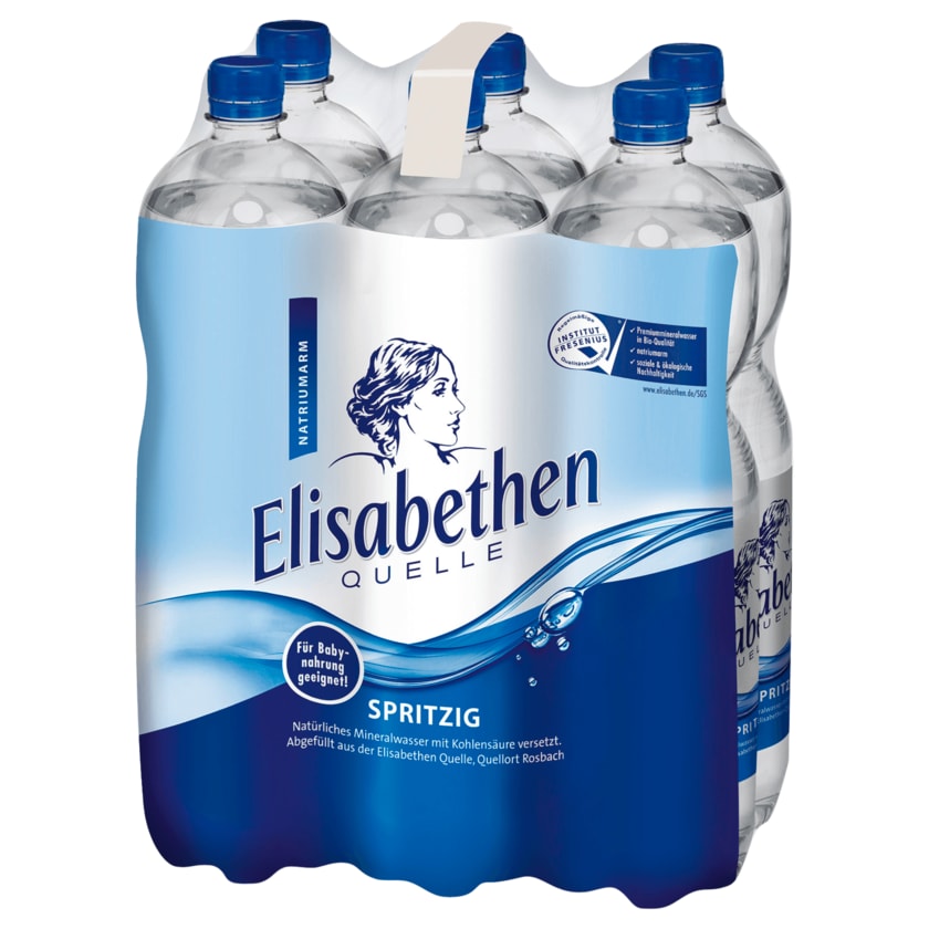 Elisabethen Quelle Mineralwasser Spritzig 6x1,5l